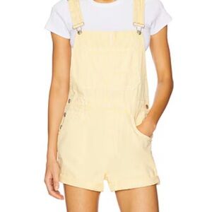 Free people Yellow Denim Ziggy Overalls